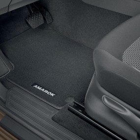 Jeu de 2 tapis textile « premium » noir, avant Amarok
