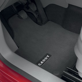 Jeu de 2 tapis textile « premium » noir, avant Caddy 4, Caddy Maxi 4